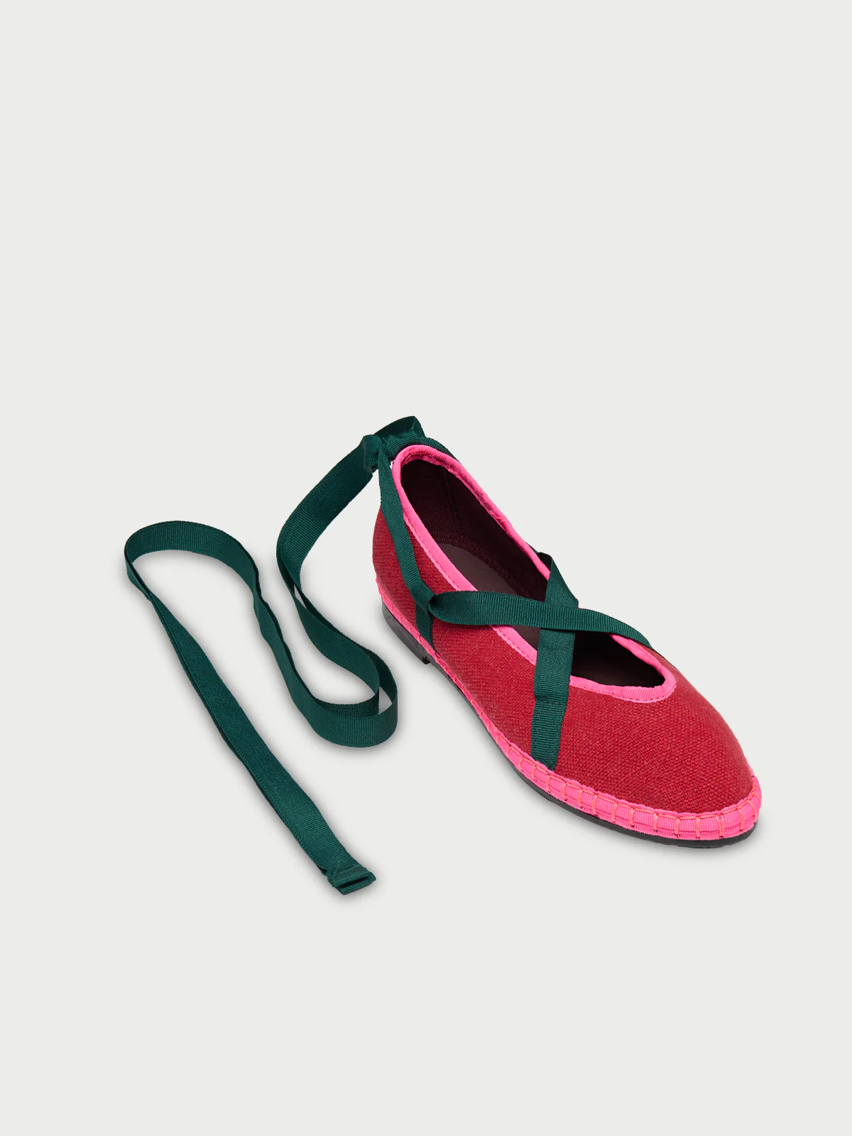 Ribbon Linen Cherry & Green - Image 2