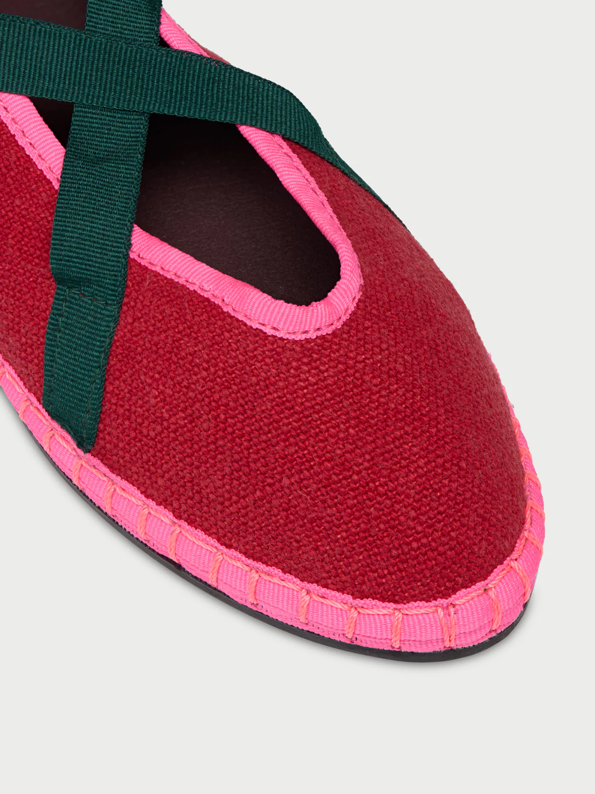 Ribbon Linen Cherry & Green - Image 3
